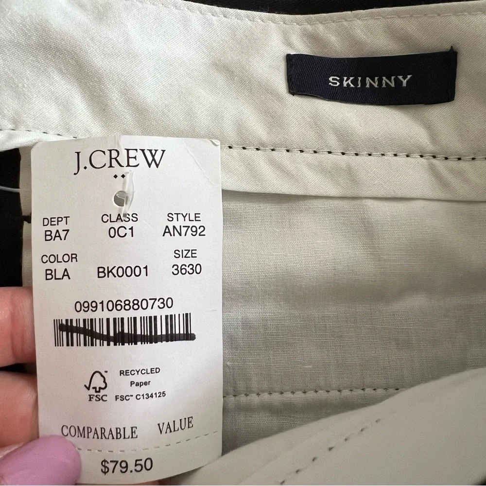J.Crew Slim-fit flex chino pant men’s black size 36 30